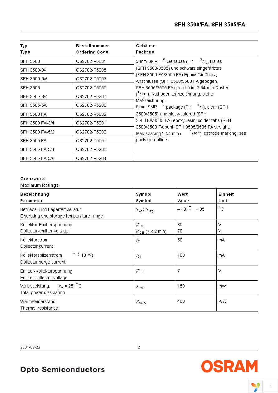 SFH 3505FA Page 2